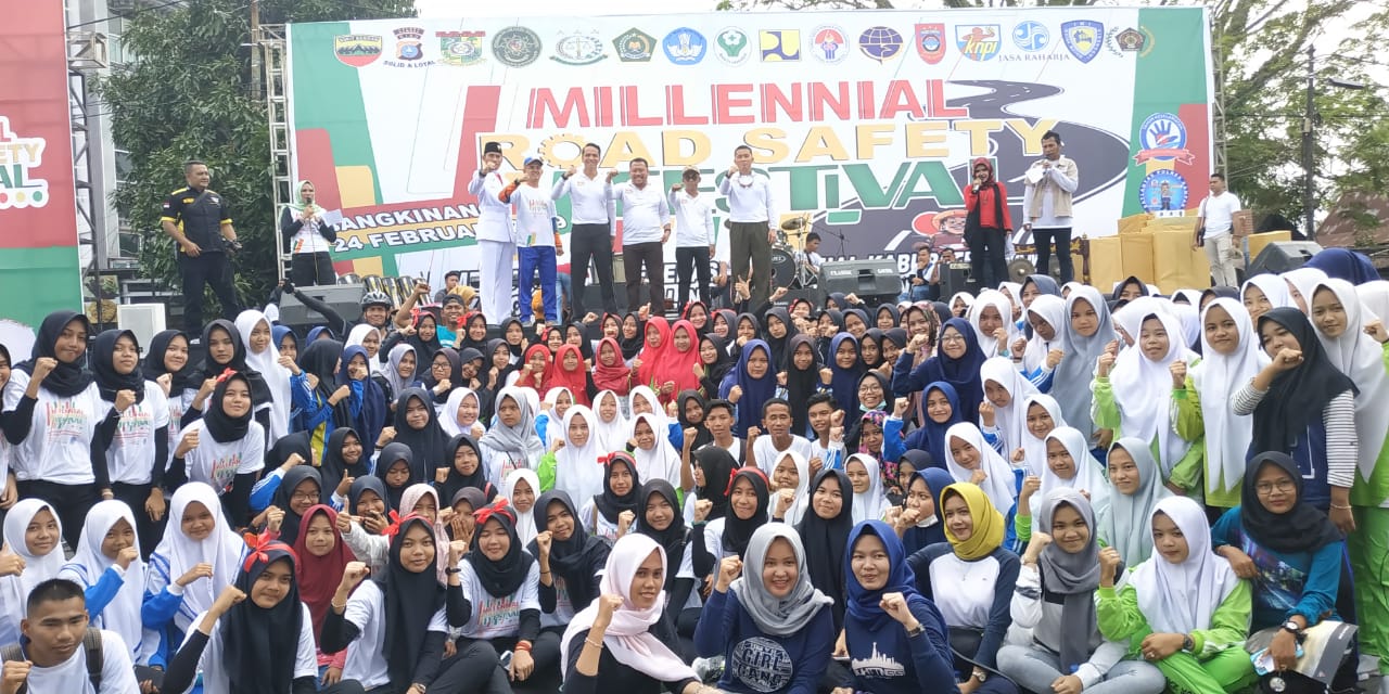 Ribuan Generasi Muda Padati Kegiatan Millenial Road Safety Festival 2019 Di Kabupaten Kampar